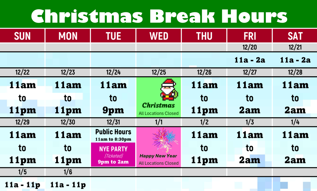 Free Play Christmas Hours