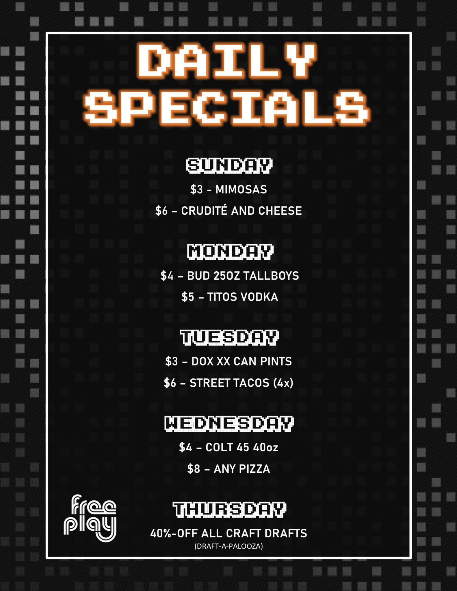 Free Play Dallas... bar