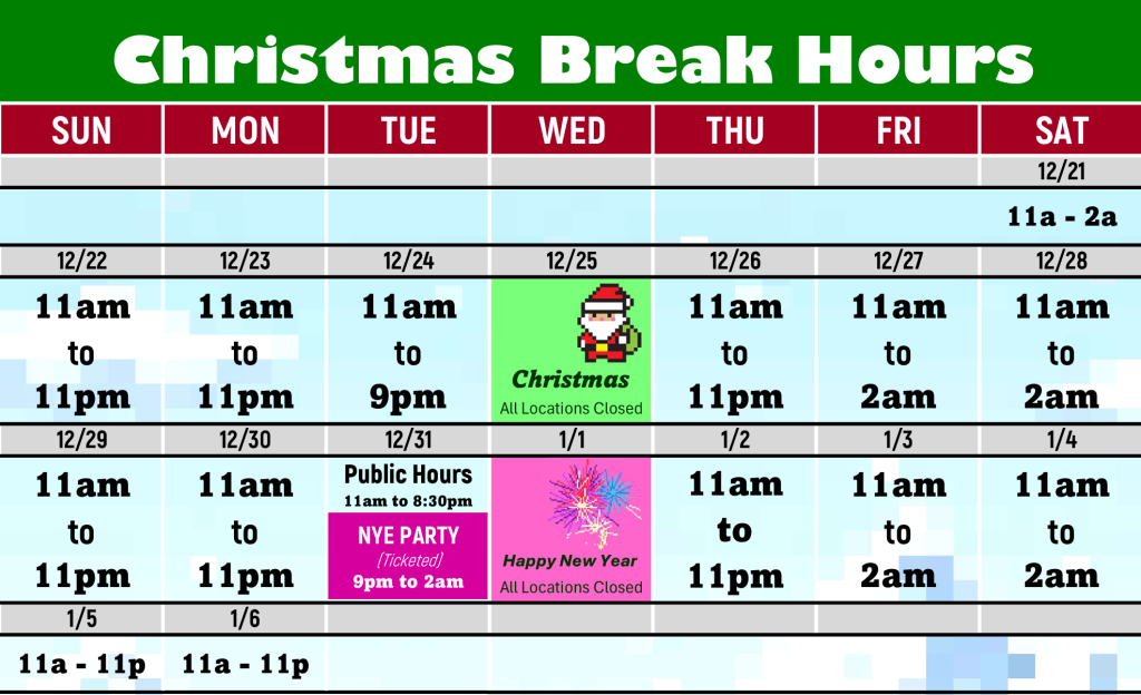 Free Play Christmas Hours